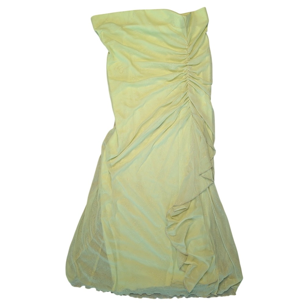 Y2K Vintage Laura Sz 14‎ Pastel Green Sleeveless Strapless Tube Dress